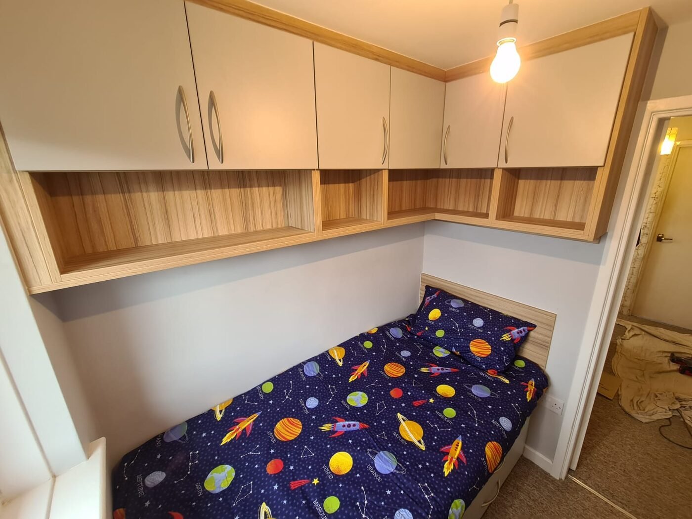 Custom-made cabin bed with storage built into a small Warrington bedroom