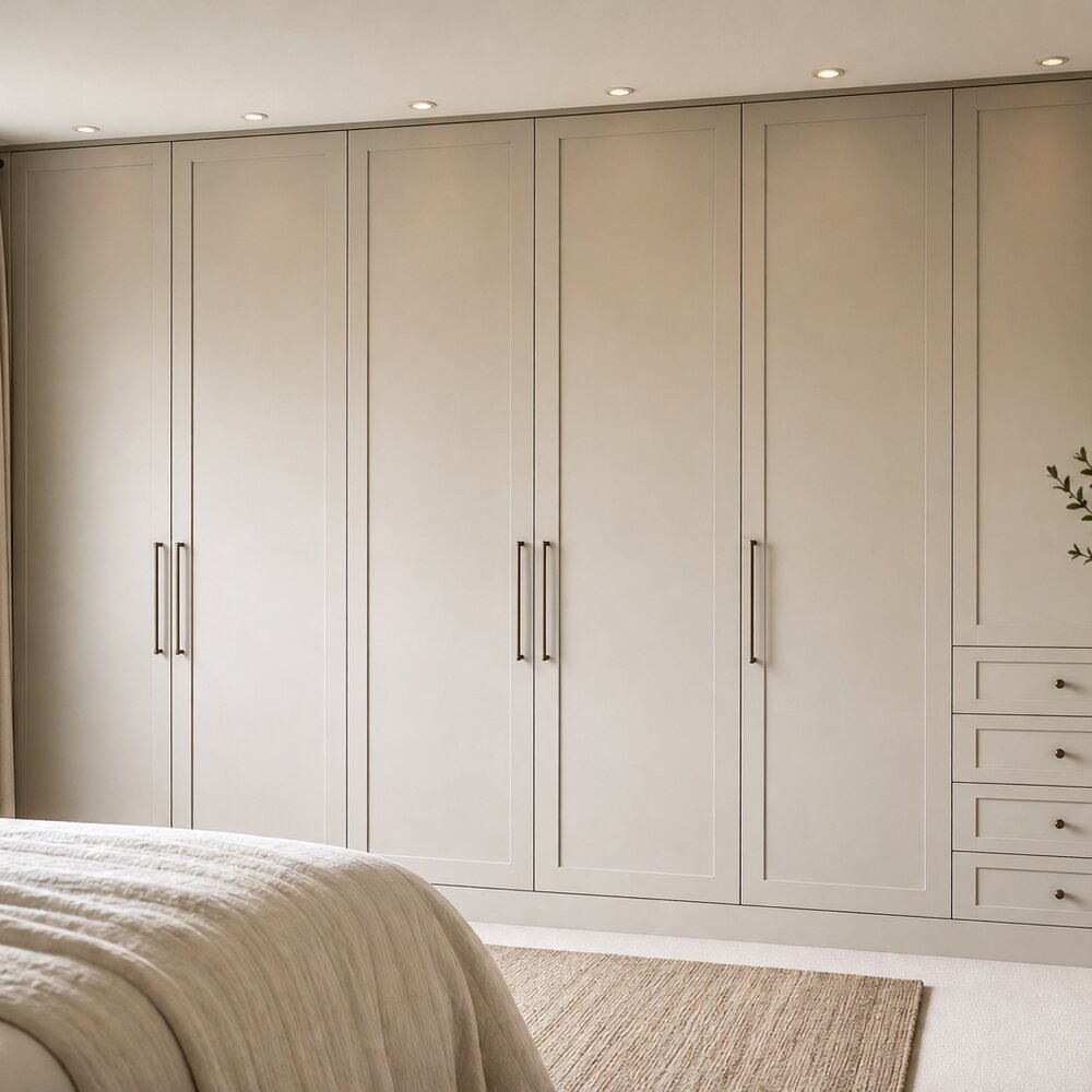 Bespoke fitted wardrobes in a contemporary Warrington bedroom