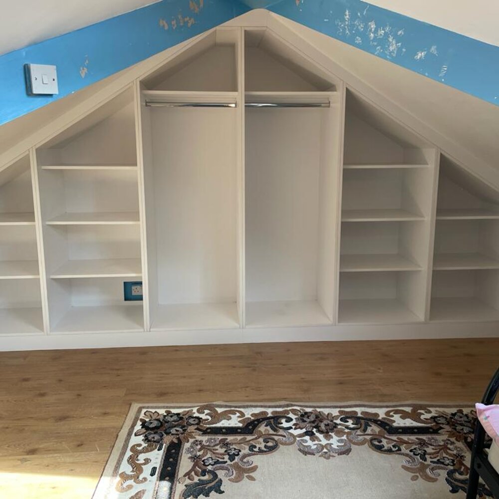 Attic fitted wardrobes in a Cheshire loft conversion