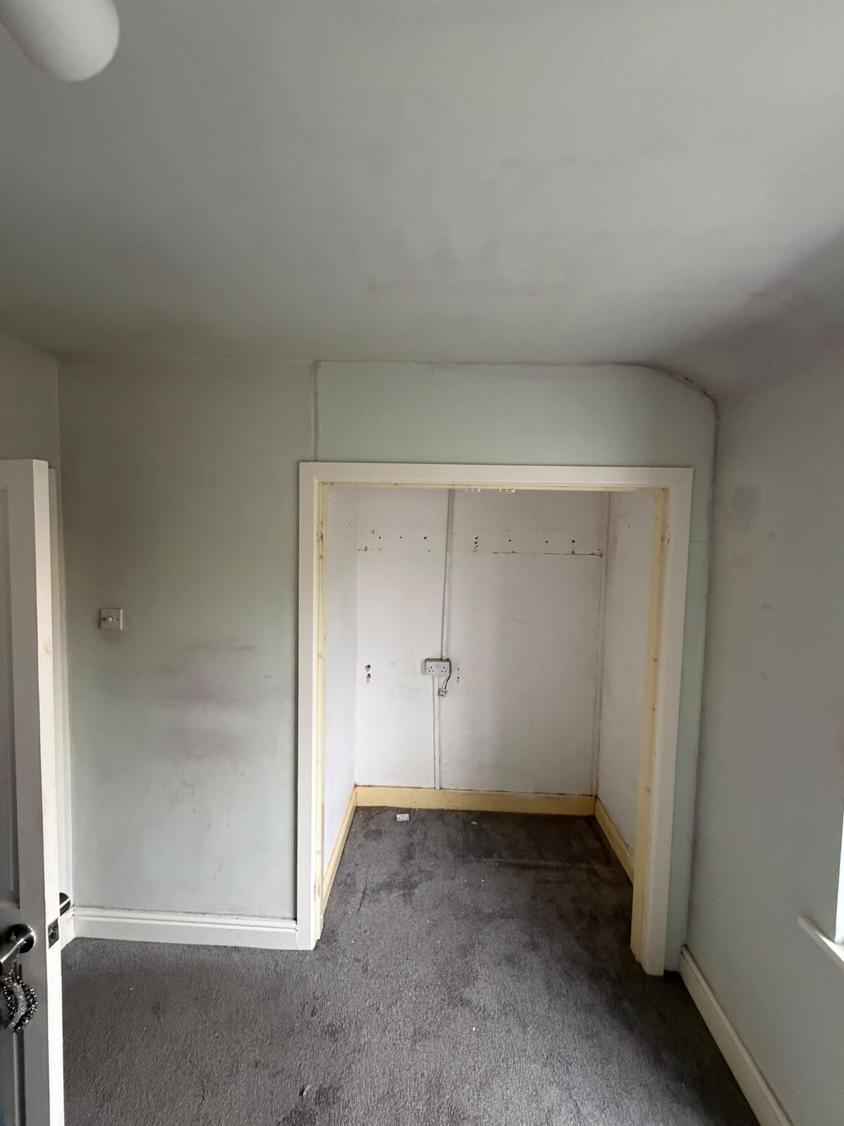Bedroom alcove before a built in dressing area was fitted